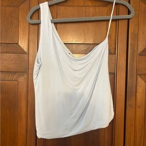 One Shoulder Light Blue Women's Top